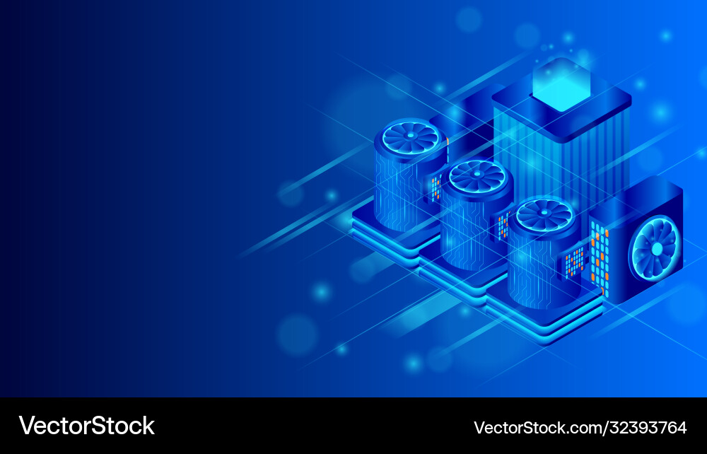 Server room cloud data storage technology Server room cloud data storage technology vector image