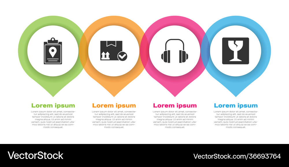 Set document tracking marker system package box Vector Image