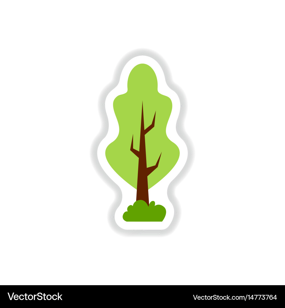Set of labels with shadow tree icon vector image