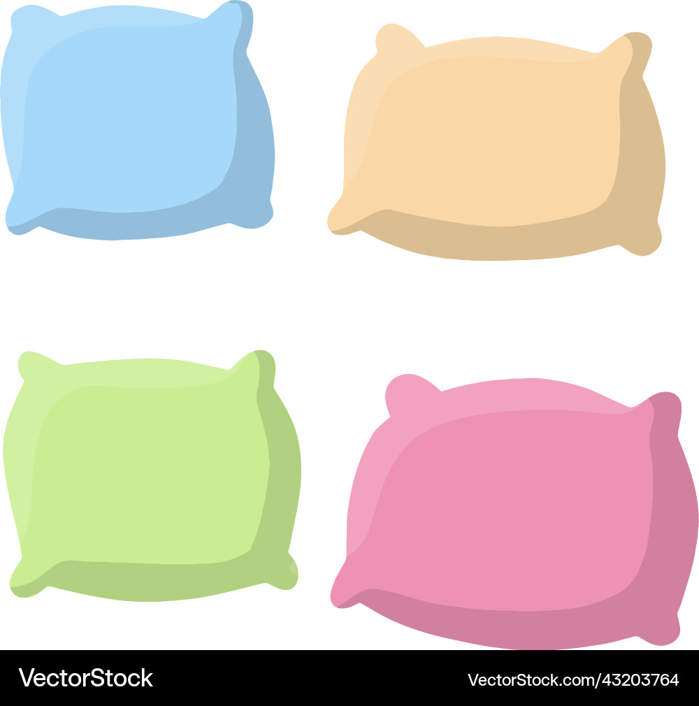 Set of pillows large and small object Vector Image