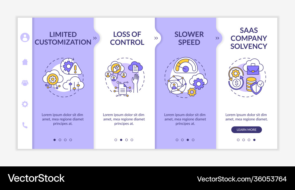 Software as service obstacles onboarding template Vector Image