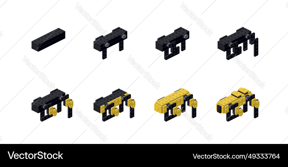 Step-by-step instructions for assembling a robot Step-by-step instructions for assembling a robot vector image