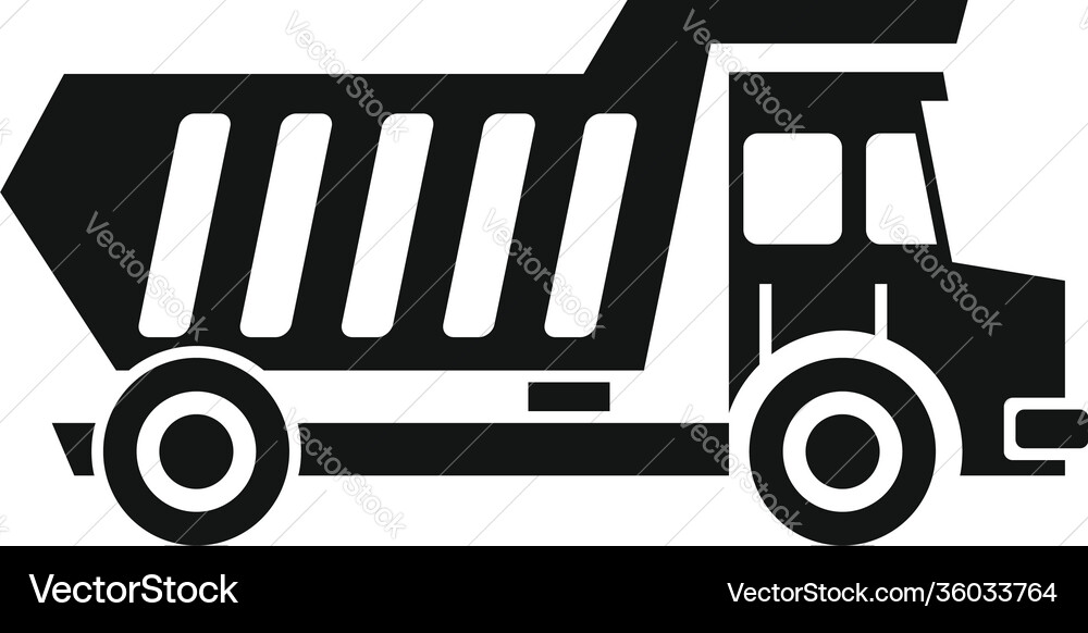 Tipper unloading icon simple style Tipper unloading icon simple style vector image