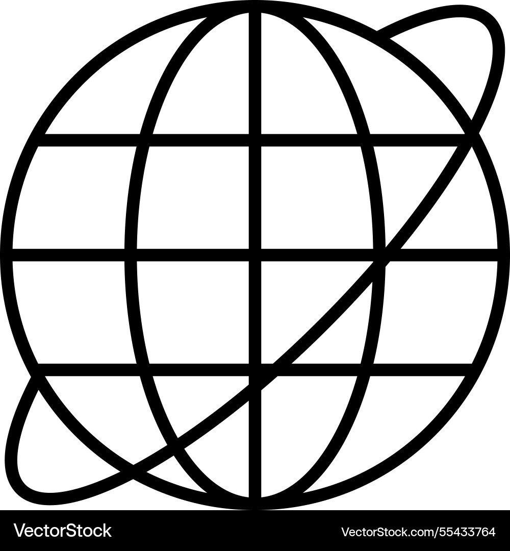 Web globe in line vector image