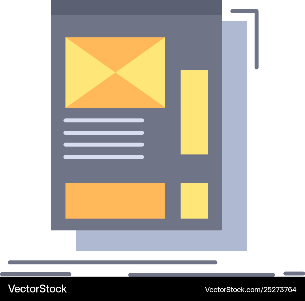 Wire framing web layout development flat color Wire framing web layout development flat color vector image