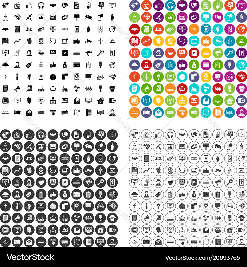 100 data exchange icons set variant vector image