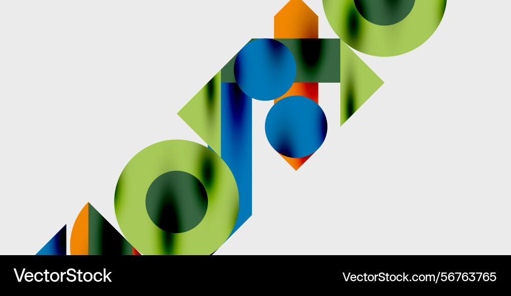 Abstract geometric shapes form colorful text vector image