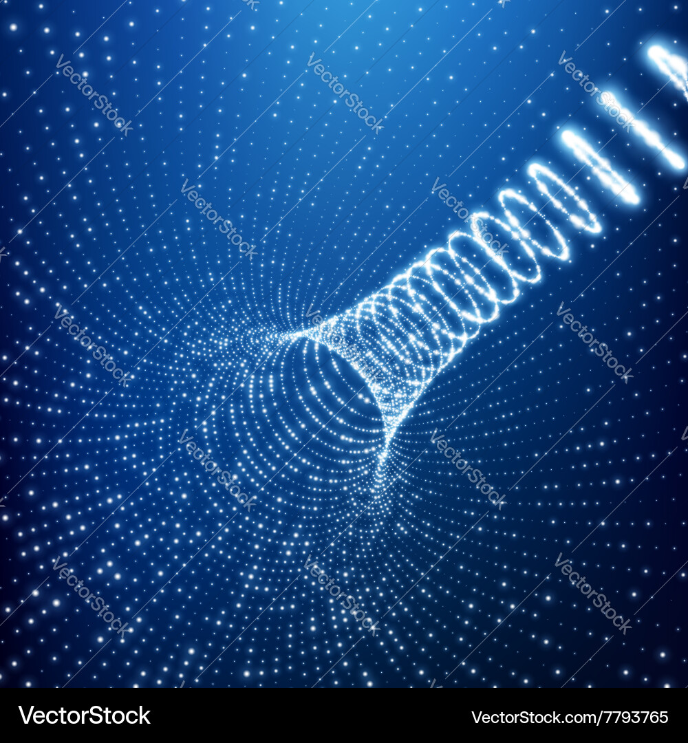 Abstract tunnel 3d grid technology style Vector Image