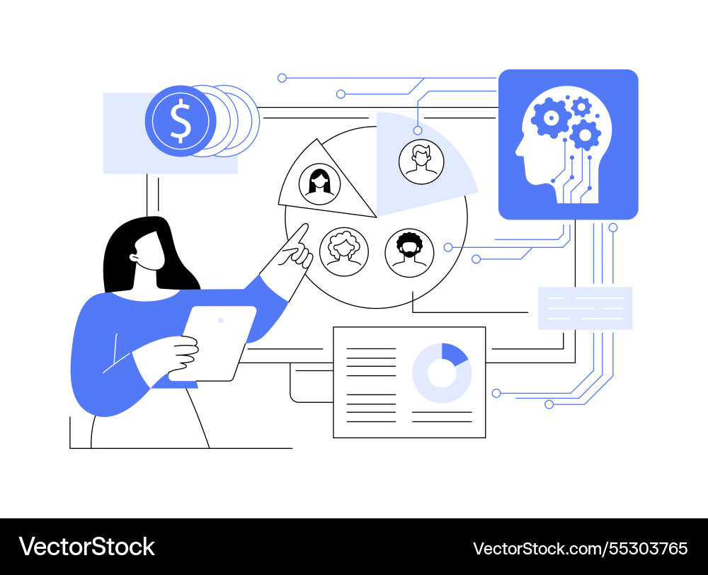 Ai-powered customer segmentation abstract concept Ai-powered customer segmentation abstract concept vector image