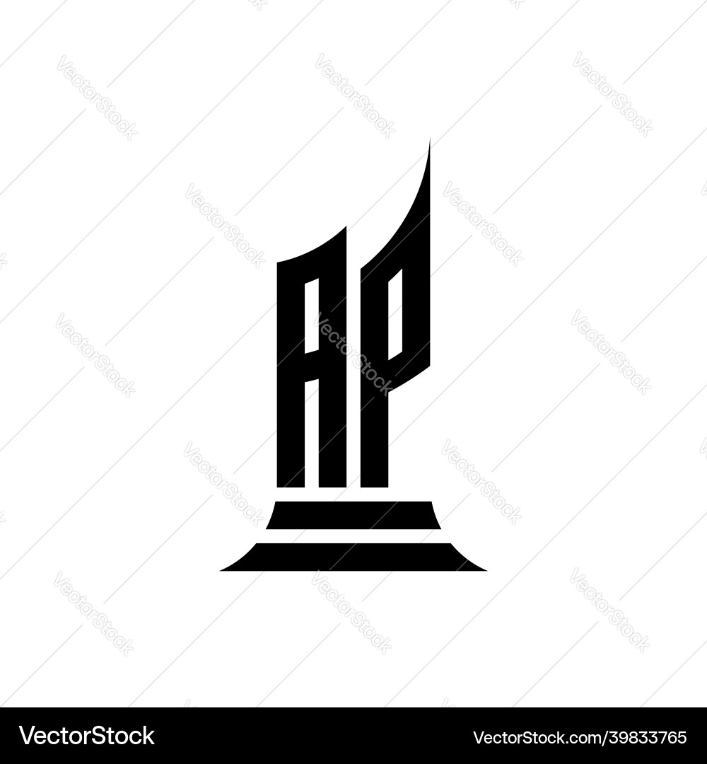 Ap logo monogram building shape style Vector Image