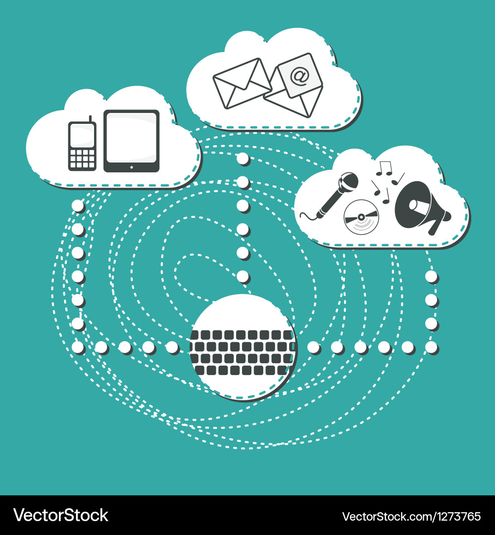 Cloud system user interface vector image