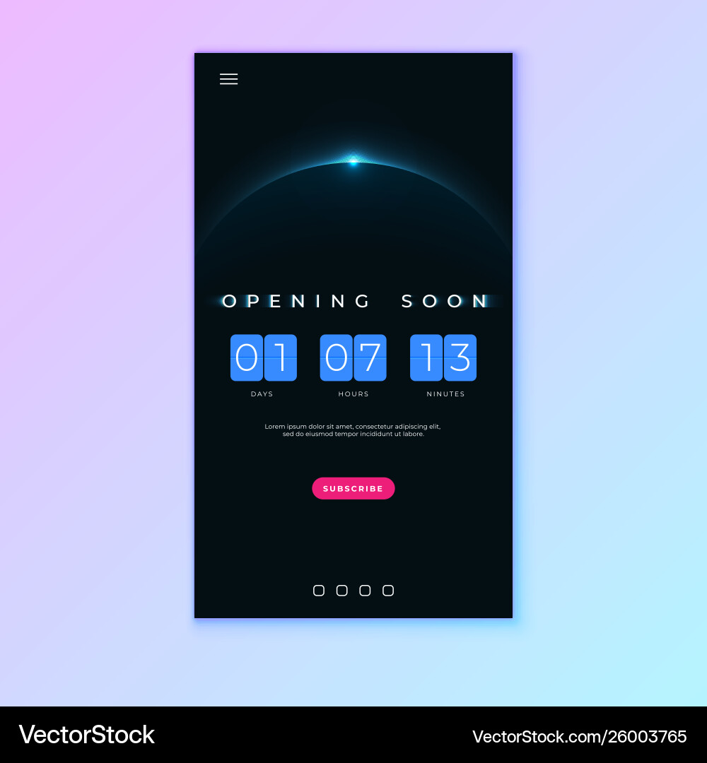 Coming soon flip countdown clock counter timer vector image