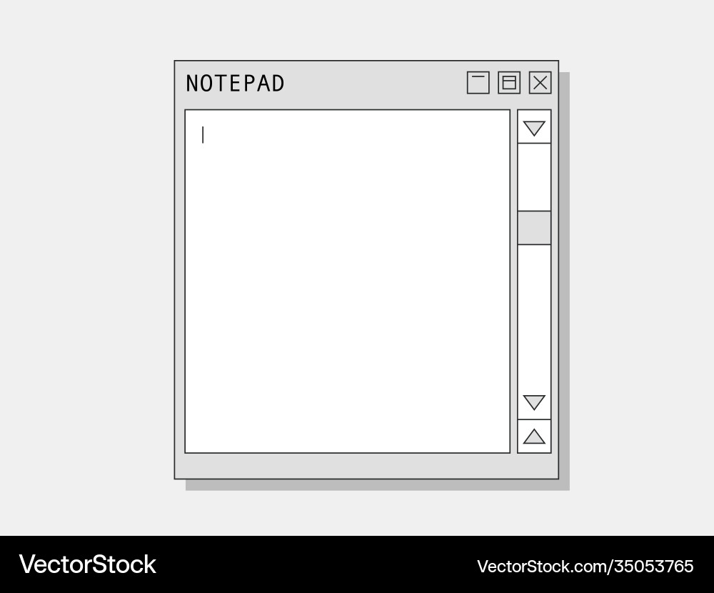 Computer notepad retro web notebook for notes Computer notepad retro web notebook for notes vector image