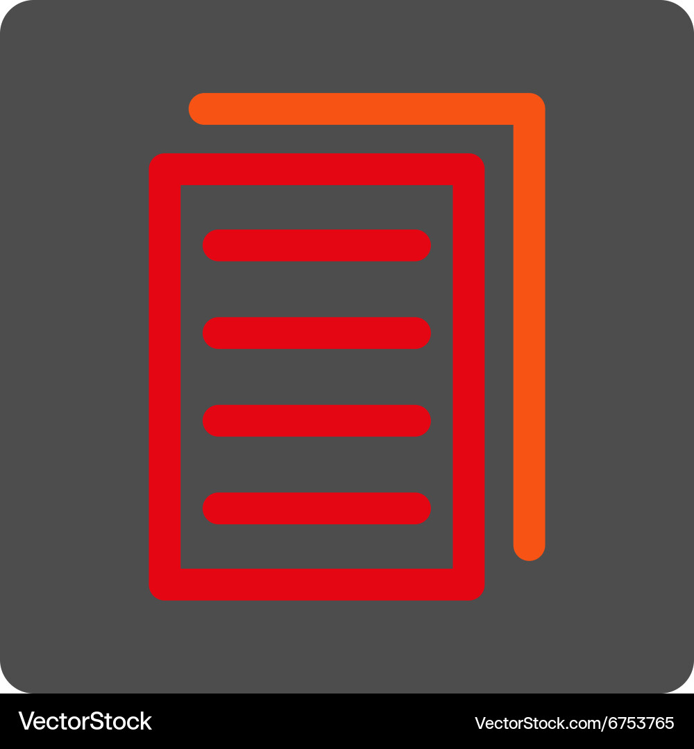 Copy document rounded square button vector image