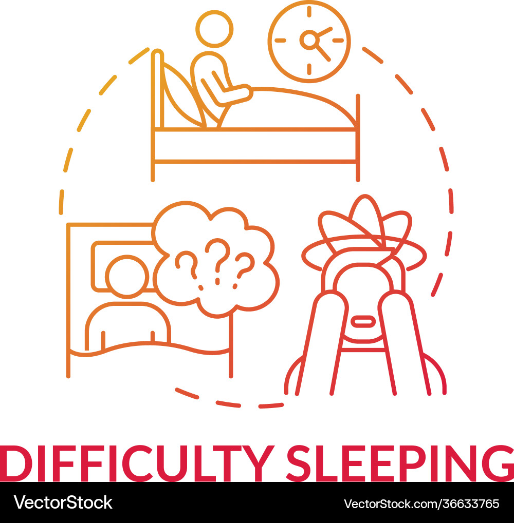 Difficulty sleeping concept icon Difficulty sleeping concept icon vector image