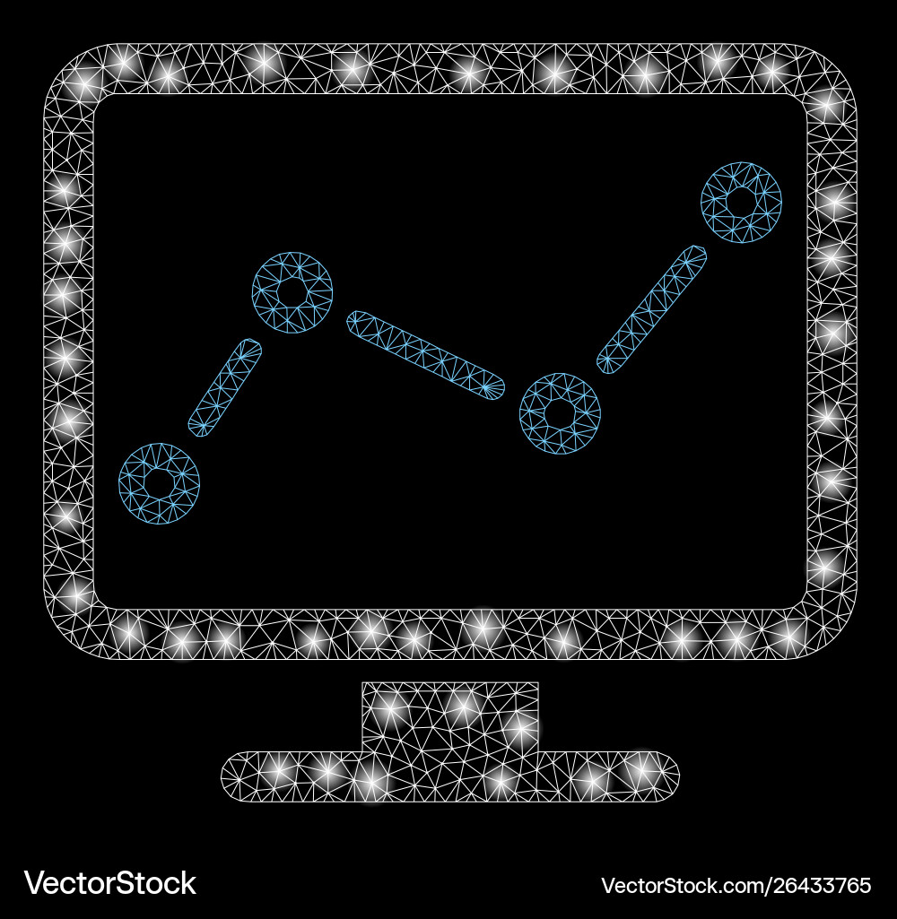 Flare mesh 2d chart monitoring with spots Flare mesh 2d chart monitoring with spots vector image