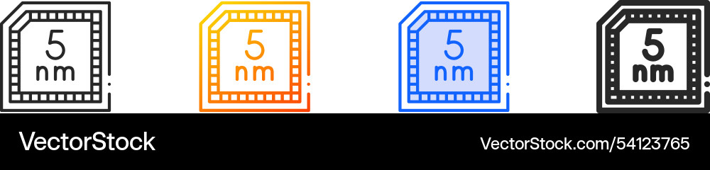 Microprocessor iconthin linear gradient blue Microprocessor iconthin linear gradient blue vector image
