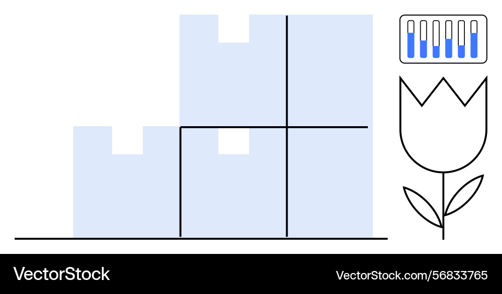 Modular building blocks with data analytics Modular building blocks with data analytics vector image