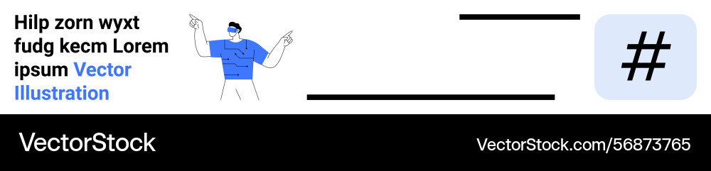 Person gesturing with metadata tag and text vector image