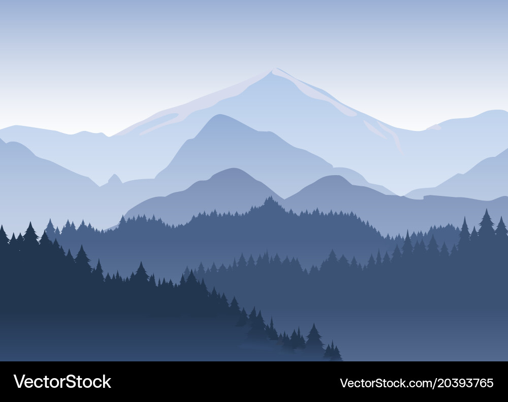 Pine trees forest Royalty Free Vector Image - VectorStock