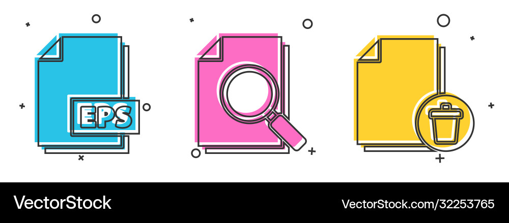Set eps file document with search Set eps file document with search vector image