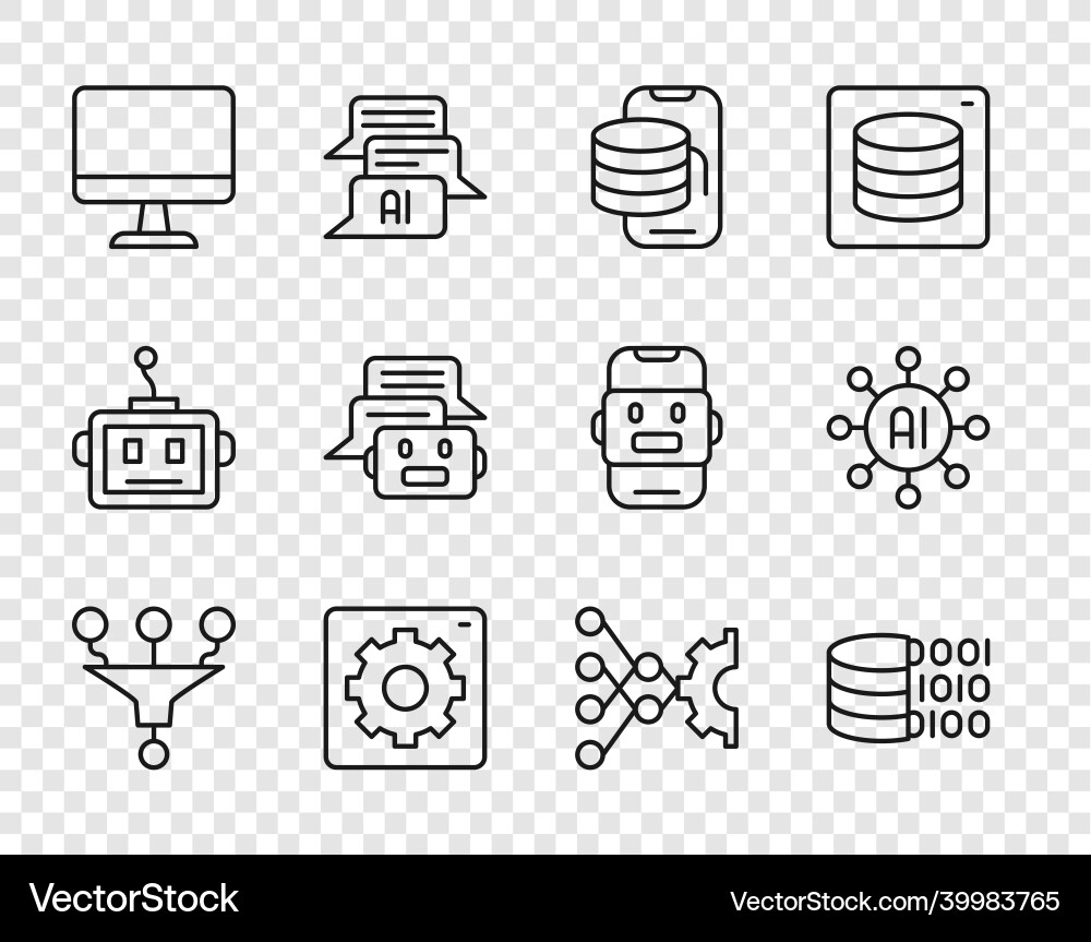 Set line funnel or filter binary code cloud Vector Image