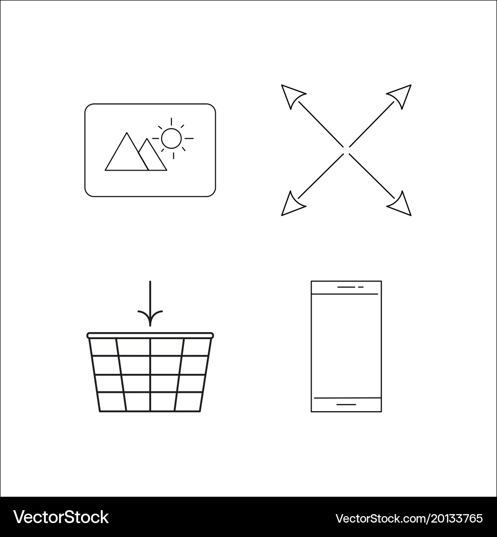 Web simple linear icon setsimple outline icons vector image