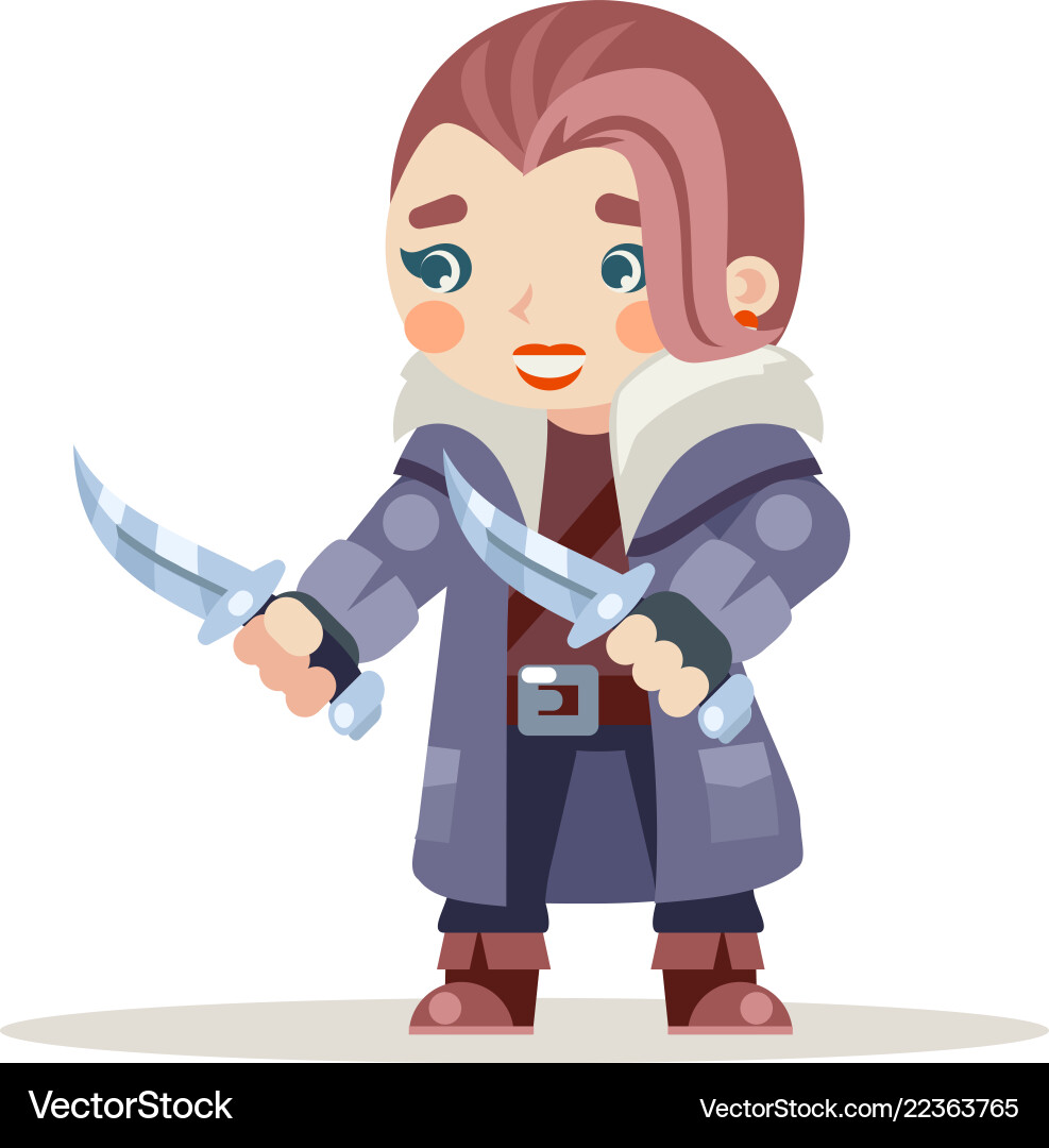 Weibliche rogue frau outlaw mädchen assassin thief Weibliche rogue frau outlaw mädchen assassin thief Vektorbild