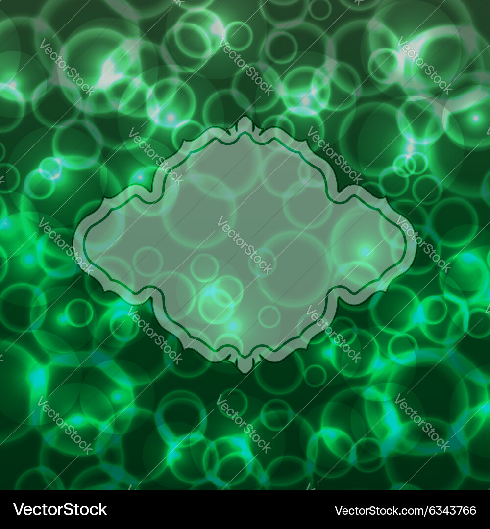 Abstract mystical green background with bokeh vector image