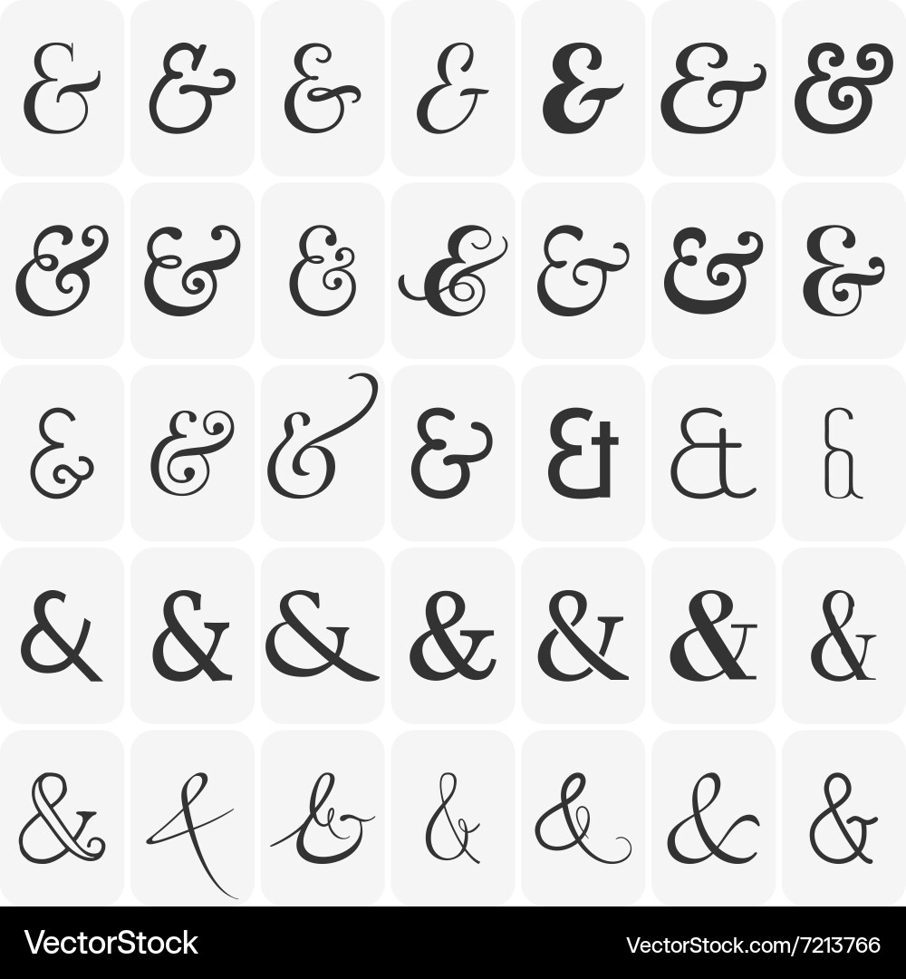 Amperands & Decorative Script vector image