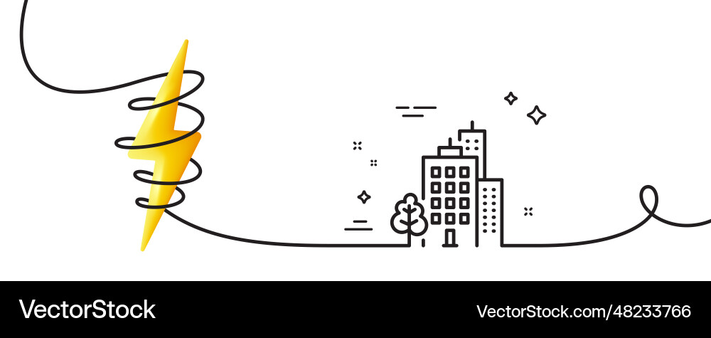 Buildings line icon city architecture with tree Vector Image