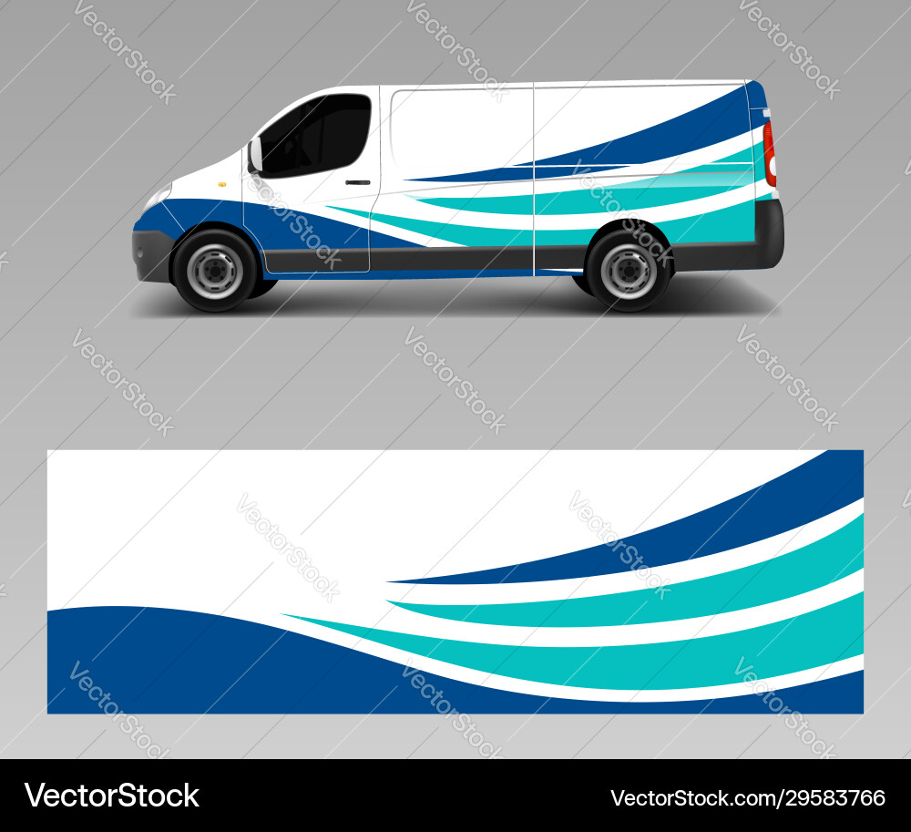 Car Wrap Van Sticker Template Vector Image