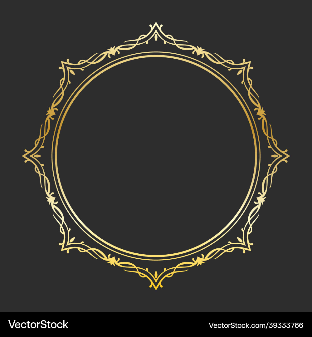Circle gold frame elegant element for design Circle gold frame elegant element for design vector image