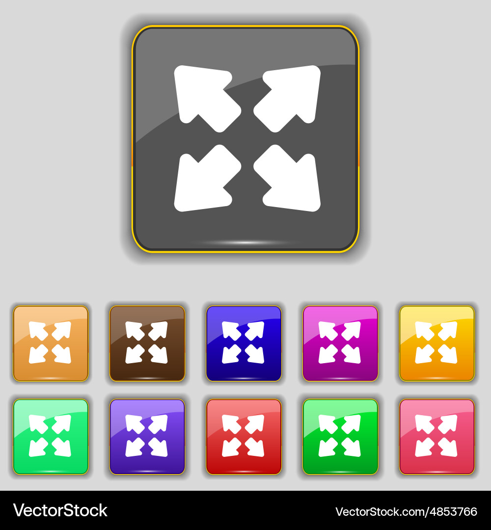 Deploying video screen size icon sign set Vector Image