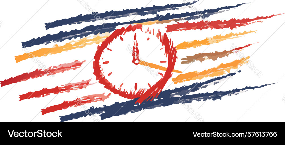 Dynamic clock streaks for fast pace design vector image