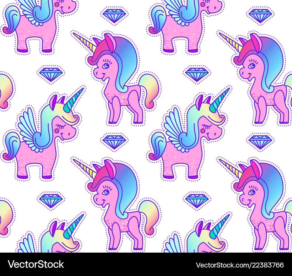 Magical Unicorn Seamless Pattern vector image