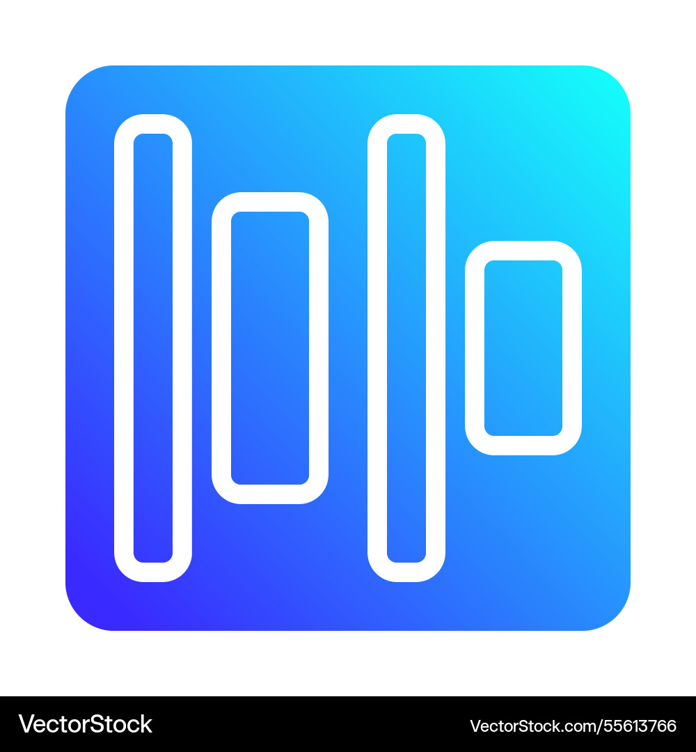 Modern bar chart icon with gradient background Modern bar chart icon with gradient background vector image