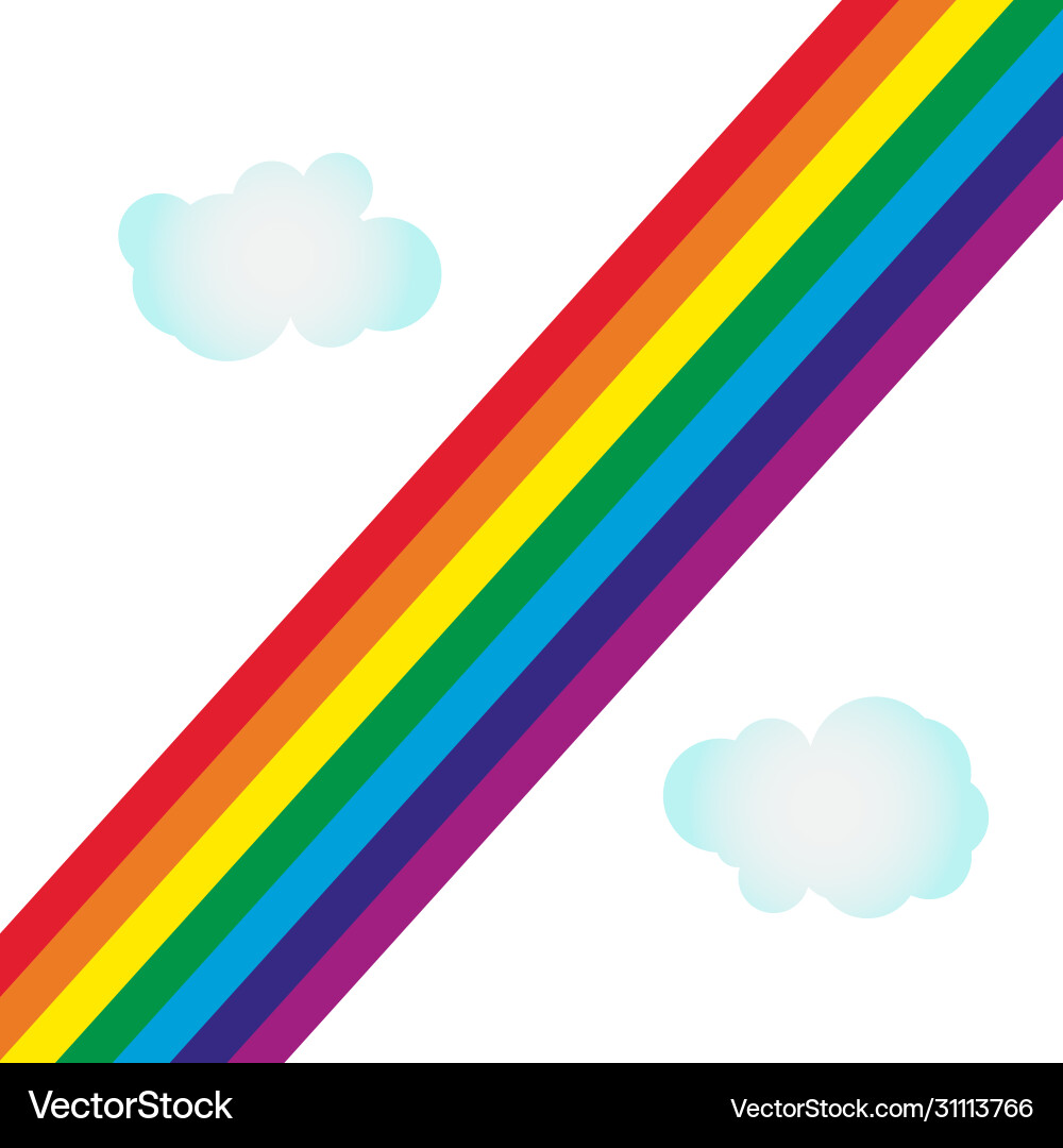 Rainbow colourful on empty background with clouds Rainbow colourful on empty background with clouds vector image