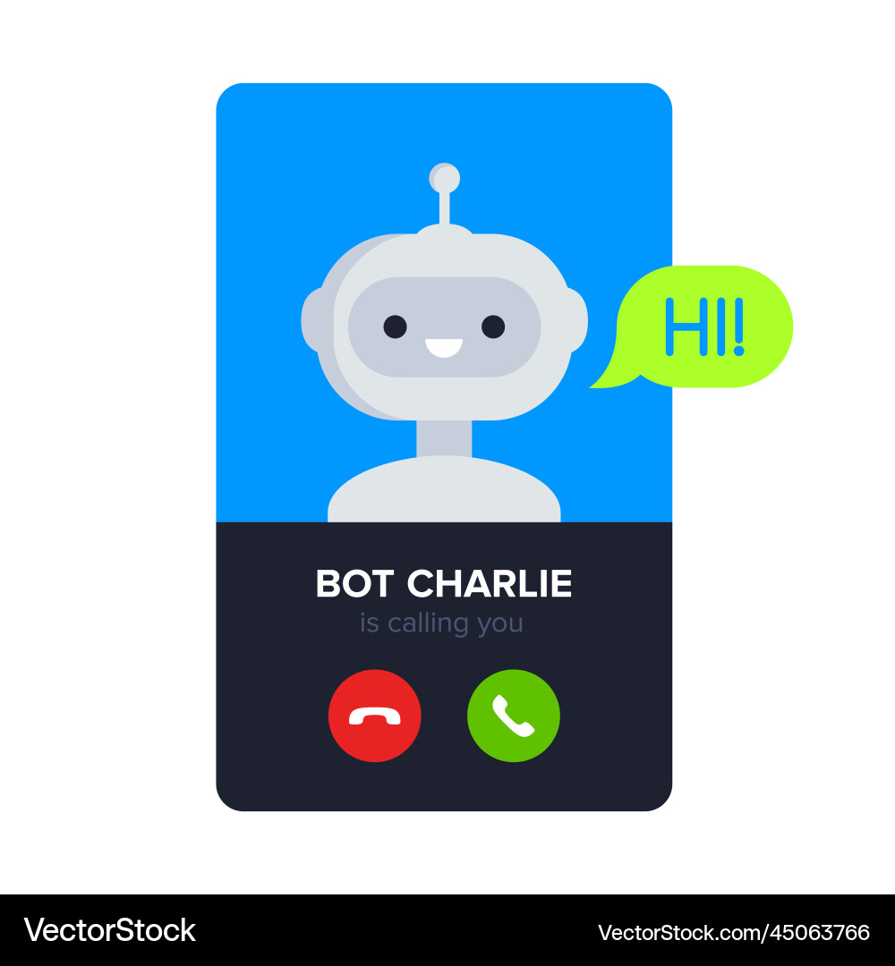 Robot calling to customer vector image