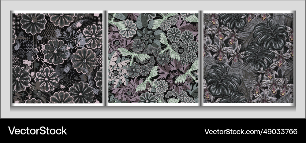 Seamless camouflage patterns with nature elements Seamless camouflage patterns with nature elements Vector Image