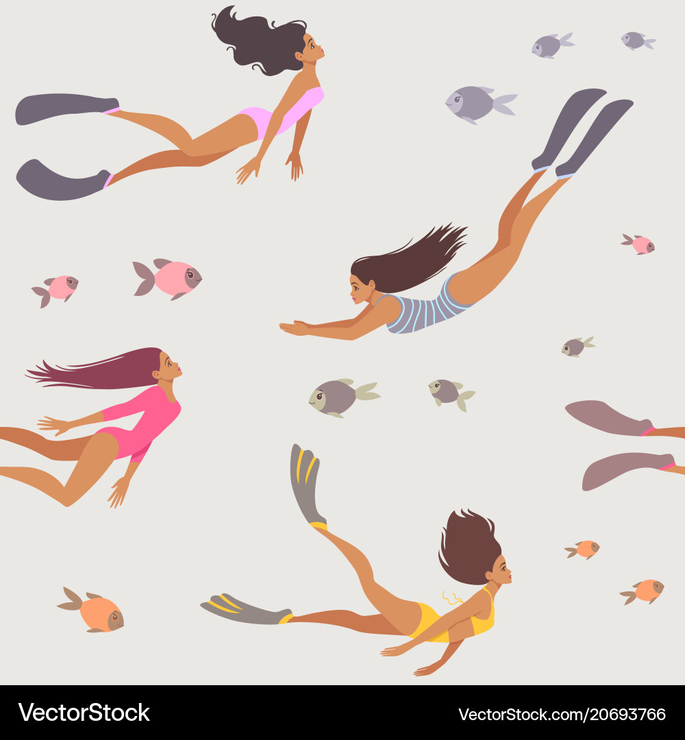 Seamless girl background Seamless girl background vector image