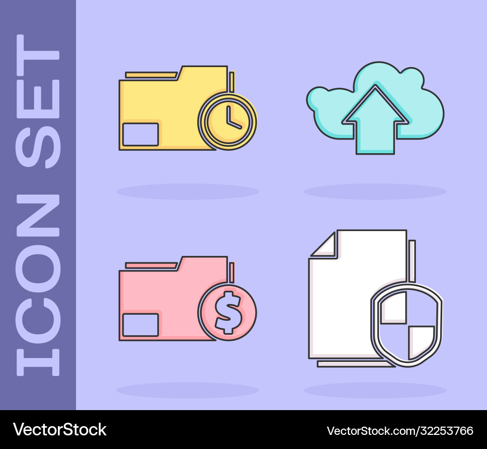 Set document protection concept folder Set document protection concept folder vector image