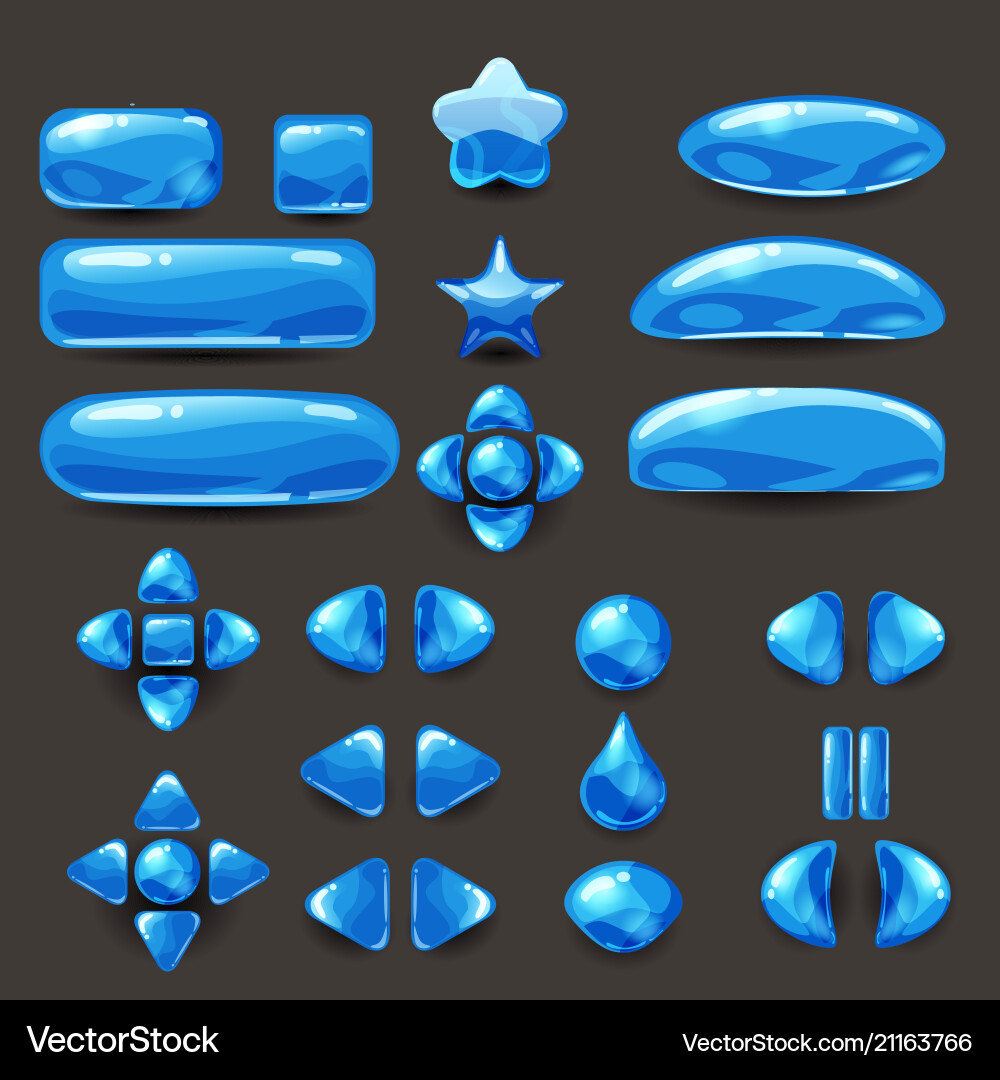 Set game ui complete blue menu of graphical user Set game ui complete blue menu of graphical user vector image