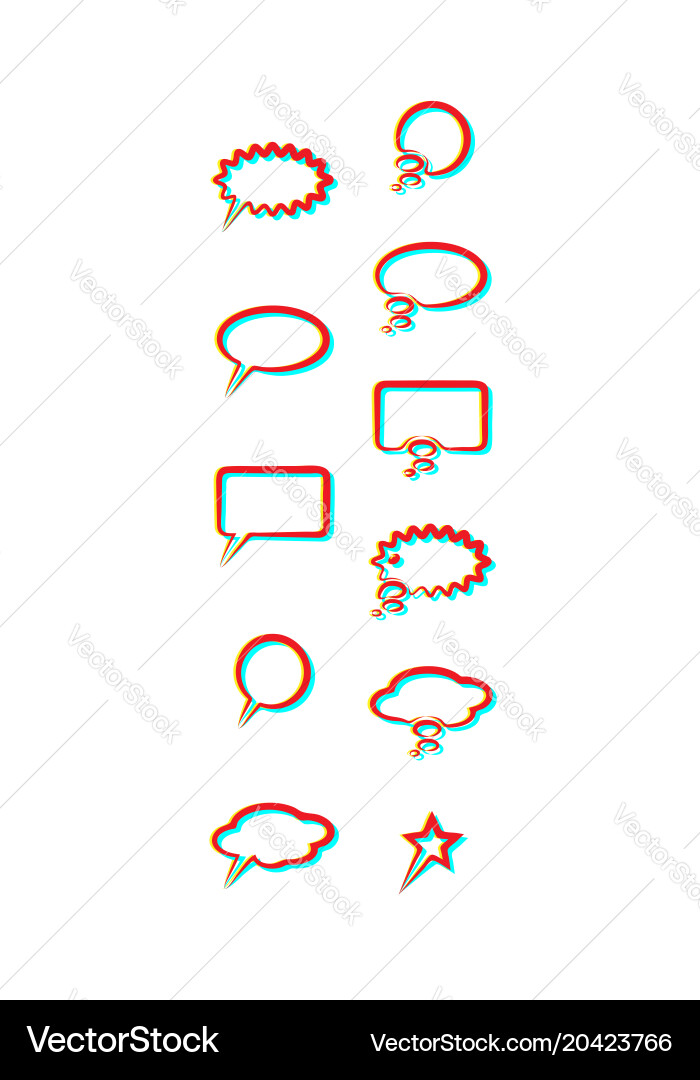 Set icons speech bubble the using of effect vector image