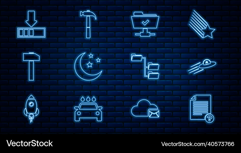 Set line unknown document ufo flying spaceship Set line unknown document ufo flying spaceship vector image