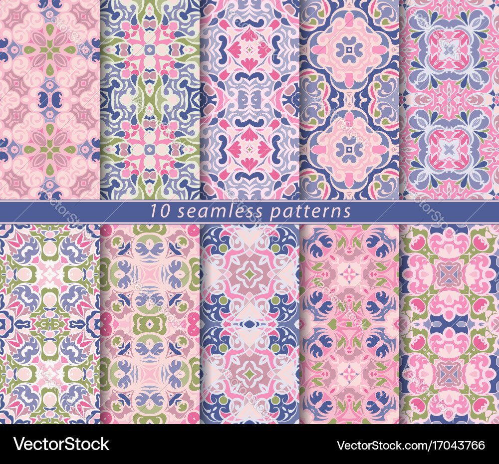 Set of seamless pattern vector image