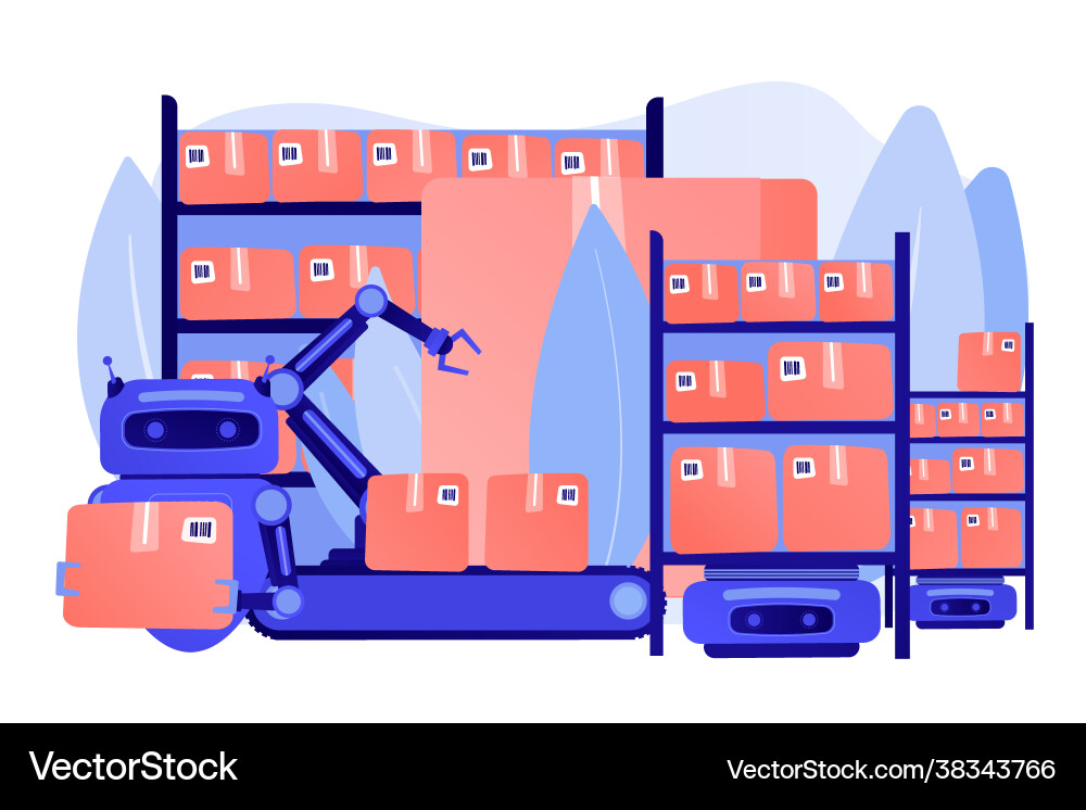 Warehouse Automation Robot Concept vector image