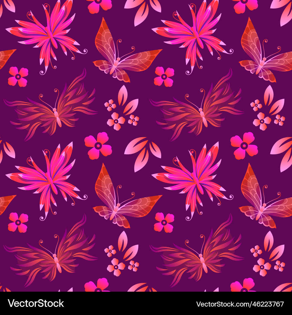 Abstract seamless pattern with butterflies vector image