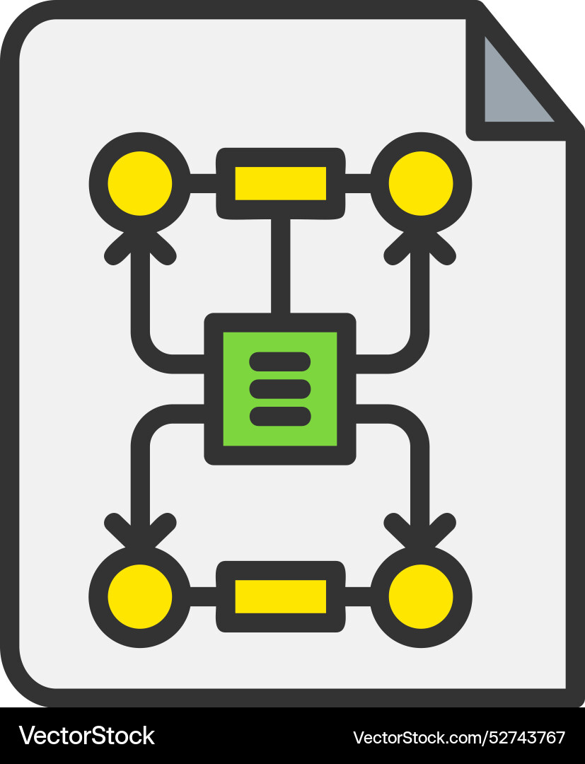 Algorithm line filled icon design vector image