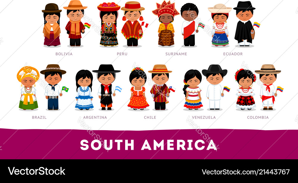 Americans in national clothes vector image